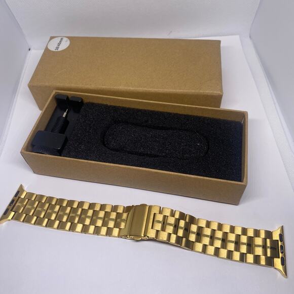 Gold Tone Stainless Steel Apple Watch Libra Gemini band 38/40mm - Picture 11 of 12